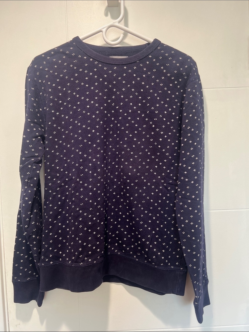 Men’s Bonobos Navy Patterned Crewneck Sweater - size Medium